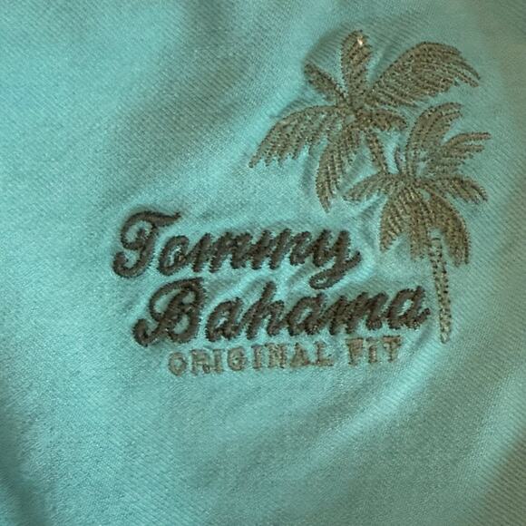 Tommy Bahama Original Fit 100% Silk Shirt Men’s XL Turquoise Blue - Picture 4 of 7